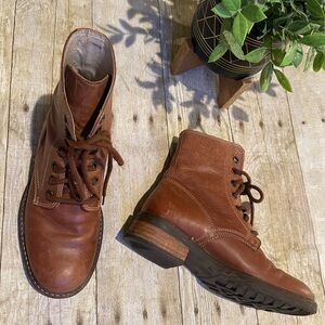 Classic Brown Leather high top lace-up Kids Boots EU 33